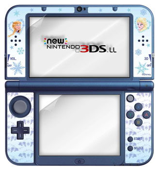 Newニンテンドー3DSLL専用 液晶保護フィルムデコレーションシール付 アナと雪の女王[マックスゲームズ]《在庫切れ》