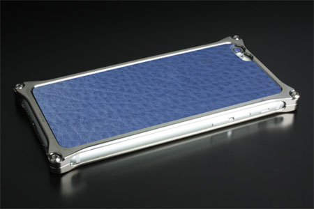 レザーパネル iPhone6用ソリッドバンパー対応 ブルー[テラ]《在庫切れ》