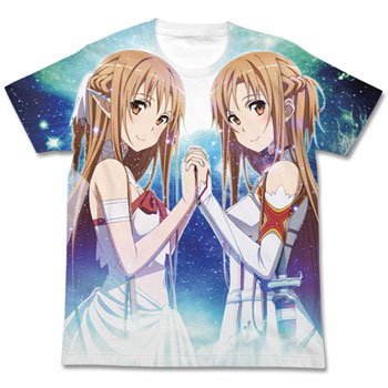 ソードアート・オンライン アスナ＆アスナ フルグラフィックTシャツ/ホワイト-M[コスパ]