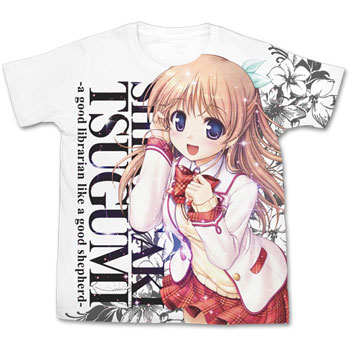 大図書館の羊飼い 白崎つぐみフルグラフィックTシャツ/ホワイト-L[コスパ]《在庫切れ》