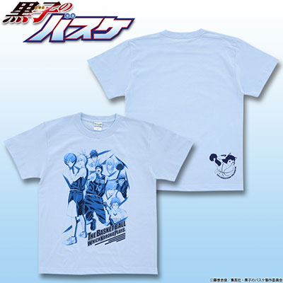 黒子のバスケ キャラクター集合柄 Tシャツ 水色 L バンダイ 在庫切れ