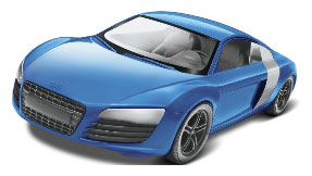 春早割 1/24 “スナップタイト ビルド＆プレイ”アウディ R8(ブルー 模型+プラモデル
