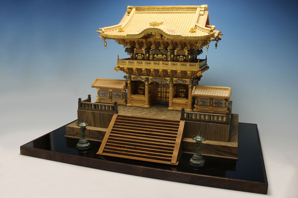 木製建築模型 1/40 日光東照宮 陽明門(檜造り)(金メッキエッチング版