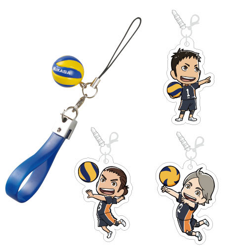 ハイキュー！！ イヤホンジャック付ストラップ Aset 澤村、菅原、東峰