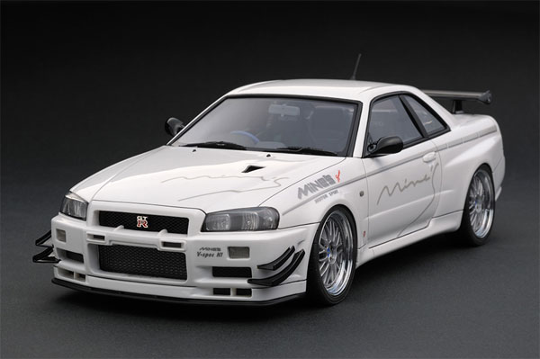 1/18 Nissan Skyline GT-R Mine's(R34) White (1/18 Scale) BBS