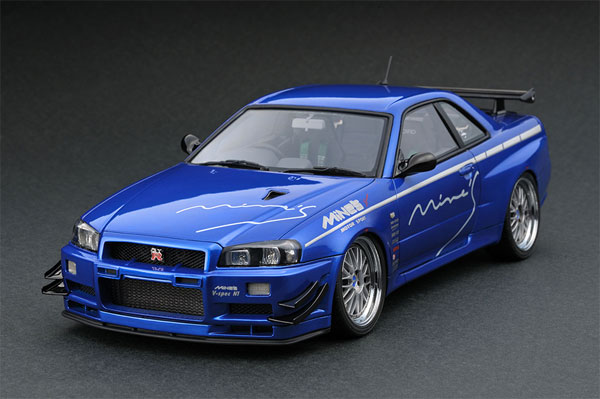 1/18 Nissan Skyline GT-R Mine's (R34) Bayside Blue[イグニッション