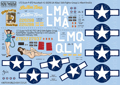 KW172129 1/72 米陸軍 P-47D サンダーボルト レザーバック Triss/Stalag Luft III[キッツワールド]《取り寄せ※暫定》