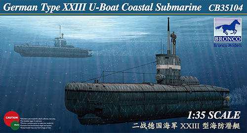 ブロンコモデル 1/35 独UボートXXIII型 TYPE23 沿岸用潜水艦 1/35 独UボートXXIII型(TYPE23)沿岸用潜水艦 プラモデル[BRONCO]《在庫