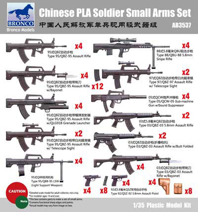 1/35 中国現用歩兵用携行火器セット総数86点[BRONCO]《取り寄せ