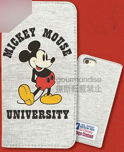 ディズニー iPhone6対応スウェットフリップケース ミッキー(DN-277B)[グルマンディーズ]《在庫切れ》