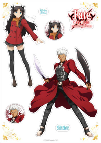 Fate/Stay night きゃらぺた 凛+アーチャー Sサイズ[イーステージ