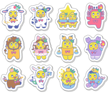 ふなっしー ふわふわステッカー 12星座[グレイ・パーカー・サービス