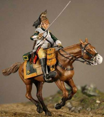 54mm ナポレオニック ヴァグラムの戦い(1809.JULY)サーベルで突撃する竜騎将校（再販）[ニムロッド]《在庫切れ》