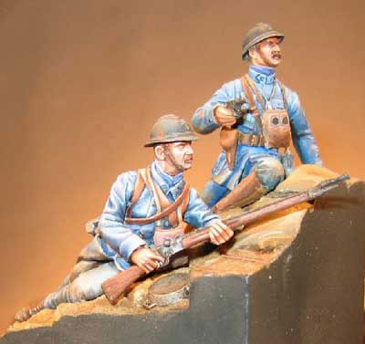 54mm WW1フランス軍兵士2体ベース付き（再販）[ニムロッド