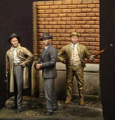 54mm シカゴギャング1930年 3人組ベース付き(再販)[ニムロッド 54mm シカゴギャング1930年 3人組ベース付き(再販)[ニムロッド