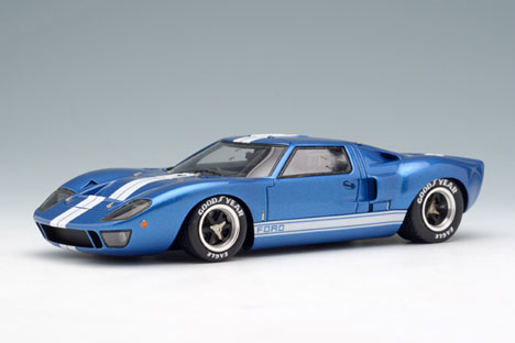 1/43 GT40 Mk.I ワイドフレアフェンダー メタリックブルー/ホワイト 