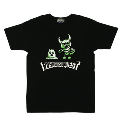 ポンコツクエスト Tシャツ B(こわいカクとイムラ)グリーンサイズM 