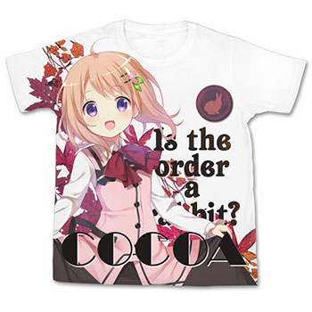 ご注文はうさぎですか？？ ココア フルグラフィックTシャツ/ホワイト-S[コスパ]