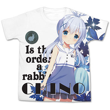 ご注文はうさぎですか？？ チノ フルグラフィックTシャツ/ホワイト-S[コスパ]