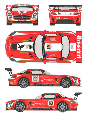 1/24 メルセデスSLS GT3 ブラックファルコン・レーシング カーNo
