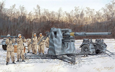 1/35 WW.II ドイツ軍 88mm砲 Flak36 w/高射砲兵(冬季装備) プラモデル（再販）[ドラゴンモデル]《在庫切れ》