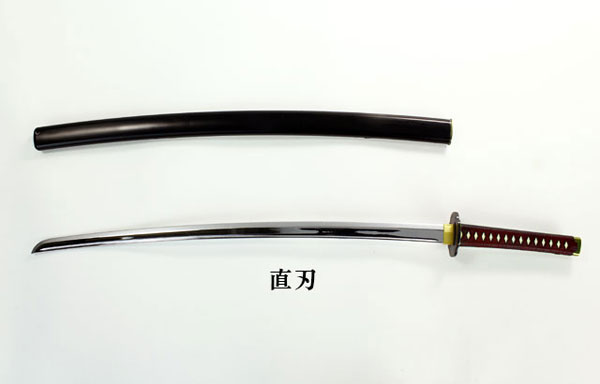 鞘装飾具 尾櫃武装 No.1 「刀」 刃紋入り 赤柄×黒鞘(直刃紋)[オビツ製作所