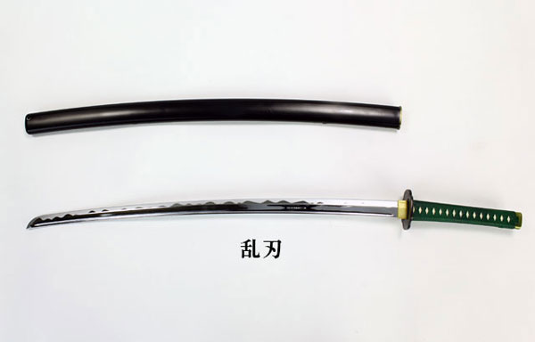 尾櫃武装 No.1 「刀」 刃紋入り 緑柄×黒鞘(乱刃紋)[オビツ製作所