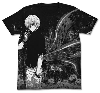 東京喰種トーキョーグール 金木研オールプリントTシャツ/ブラック-M