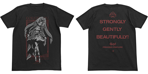 Go！プリンセスプリキュア キュアスカーレットTシャツ/ブラック-L[コスパ]《在庫切れ》