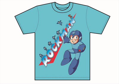 ロックマン Tシャツ メインロゴ 青 S カプコン 在庫切れ