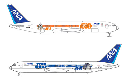 STAR WARS特別塗装機 1/200 B767-300ER JA604A STAR WARS ANA JET(ギア