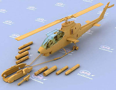 1/72 米・ヒューイAH-1Gコブラ対戦車ヘリ・スペイン＆イスラエル軍 プラモデル（再販）[スペシャルホビー]《在庫切れ》