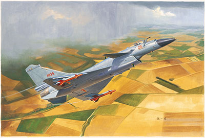 未組立 トランペッター 1/72 中国空軍 J-10S 複座型 1/72 中国空軍 J-10S複座型戦闘機 プラモデル[トランペッター