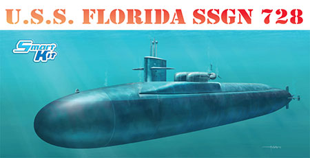 1/350 アメリカ海軍 原子力潜水艦 フロリダ SSGN-728 プラモデル（再販）[ドラゴンモデル]《在庫切れ》