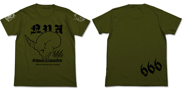 シュヴァルツェスマーケン 第666戦術機中隊 黒の宣告Tシャツ/モス-S