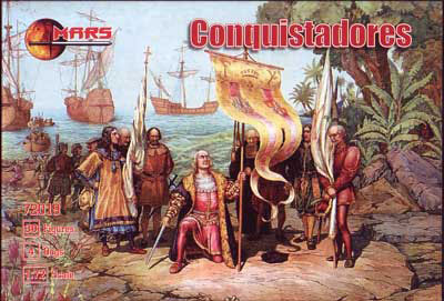 1/72 コンキスタドール30体+4犬・14世紀 プラモデル(ソフトプラ)（再販）[マース]《在庫切れ》