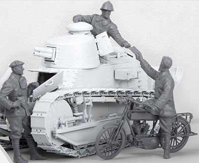 1&frasl;35 フランス軽戦車FT-17乗員と通信兵セット プラモデル