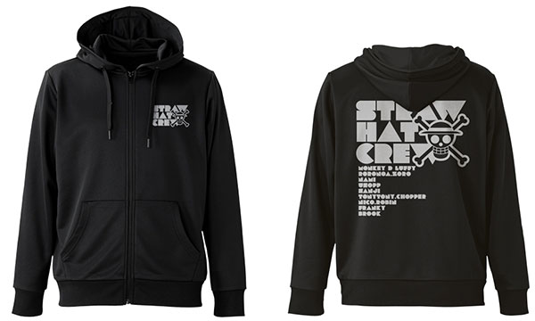 ワンピース 麦わらの一味 ドライパーカー/ブラック-XL[コスパ]《在庫切れ》