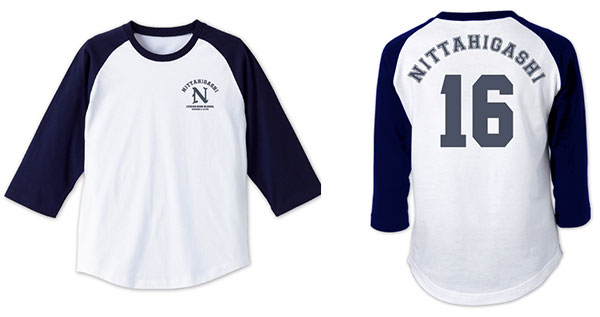 バッテリー 新田東中学校野球部ラグランTシャツ 永倉豪Ver./ホワイト×ネイビー-L[コスパ]《在庫切れ》