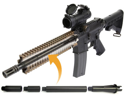 東京マルイ ガスブロ M4A1 アウターバレル MWSレールセット DYTAC 製 】 東京マルイ GBB M4 対応 モジュラー アウターバレル