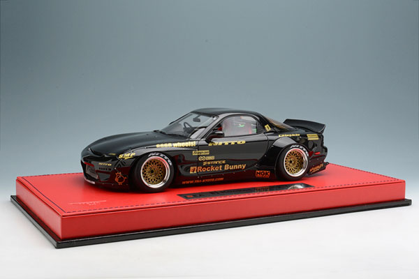 1/18 Rocket Bunny RX-7 (FD3S) ブラック(6666 Wheels！ (Gold/Polish