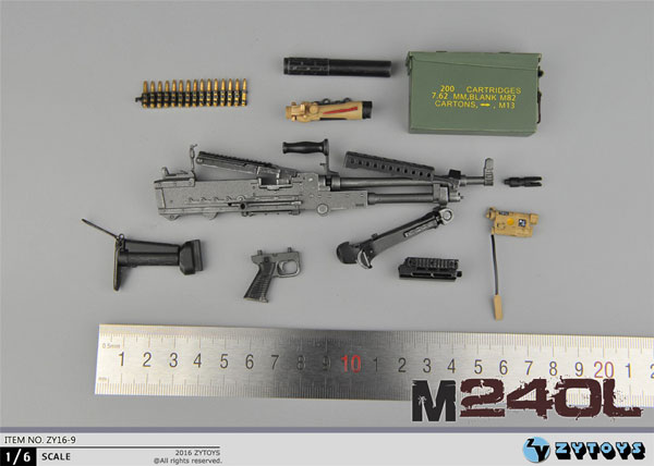 トイガン mzee 1/6 M240L マシンガンセット (ZY16-9)[ZY-TOYS]《在庫切れ》