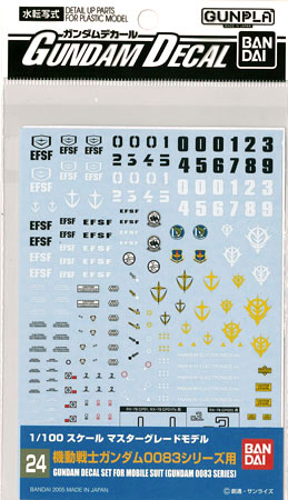 希少 ガンダム0083 シリーズ MG プラモデル 3種 オマケ非売品デカール ガンダムデカール GD24 MG 汎用-0083シリーズ用（再販）[バンダイ