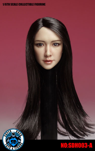 1/6 アジア女性ヘッド 003 A 黒髪 ロングストレート[Super Duck