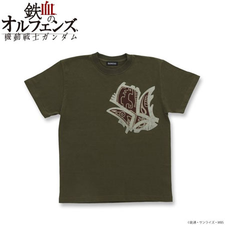 機動戦士ガンダム 鉄血のオルフェンズ Tシャツ 鉄華団落書き柄 カーキ XL[バンダイ]《在庫切れ》