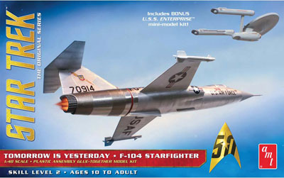 1/48 スタートレック 宇宙大作戦 宇宙暦元年7.21 アメリカ空軍 F-104 スターファイター ＆ 1/2500 U.S.S.エンタープライズ プラモデル[AMT]《取り寄せ※暫定》