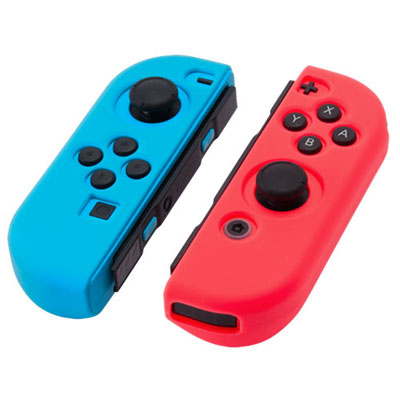 Nintendo Switch用 ジョイコングリップカバー ブルー×レッド (L)(R)セット[サイバーガジェット]《在庫切れ》