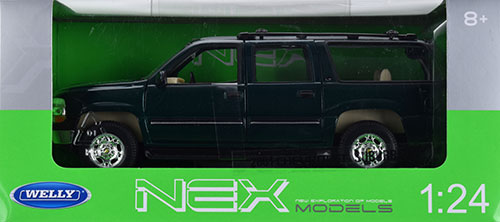 dark green Welly Auto Modell 1:24 2001 Chevrolet Suburban