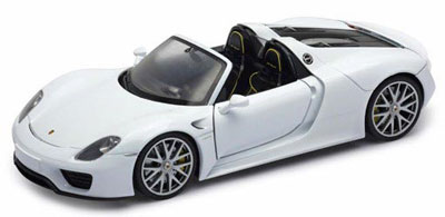 1/18 ポルシェ 918 スパイダー シルバー WELLY製 1⁄18 ポルシェ 918 スパイダー(コンバーチブル)ホワイト[WELLY]《在庫