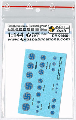 1/144 フィンランド空軍国籍マーク (グレイ地) 300、400、500、600、700、800、1000、1200(mm)[マークワンモデル]《在庫切れ》